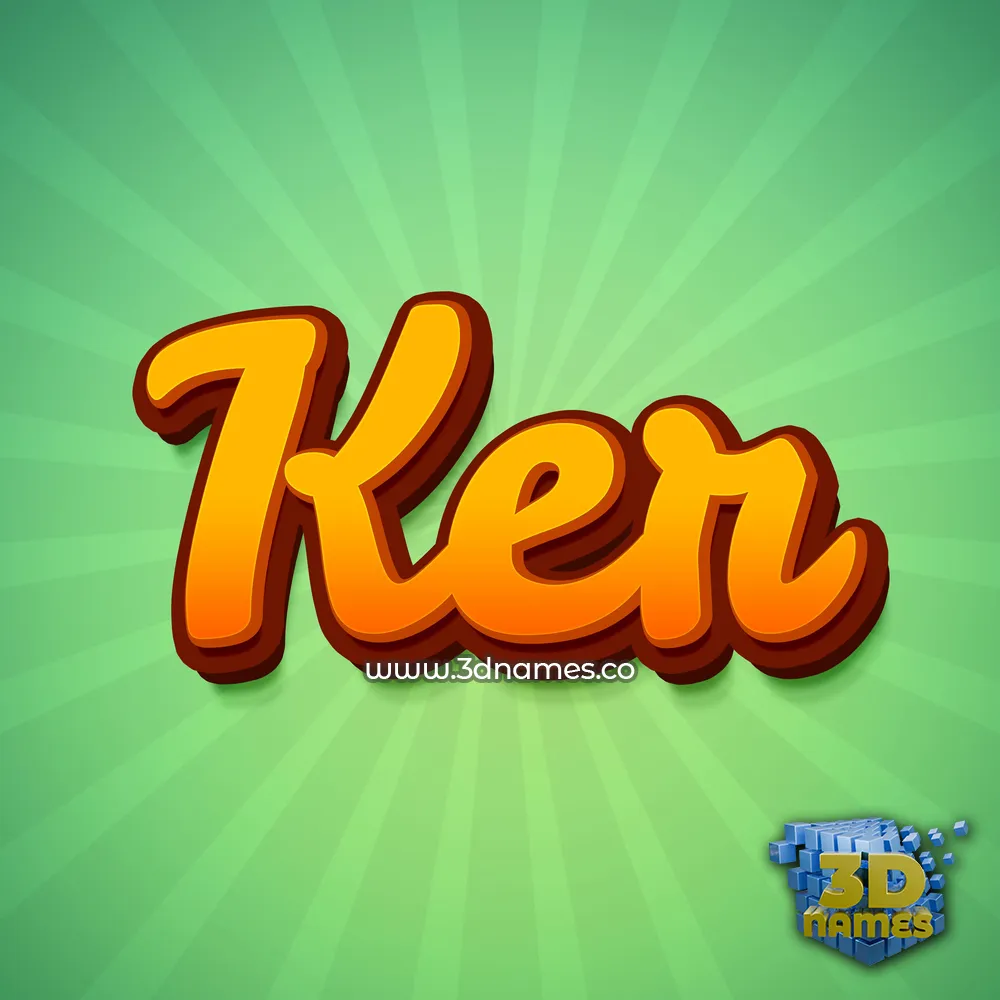 ker in Green Rays style - 3D name wallpaper