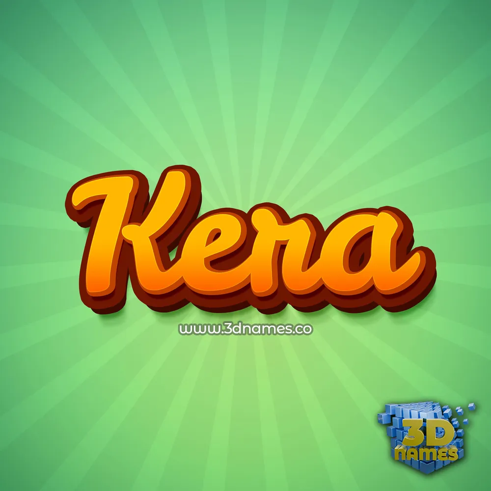 kera in Green Rays style - 3D name wallpaper