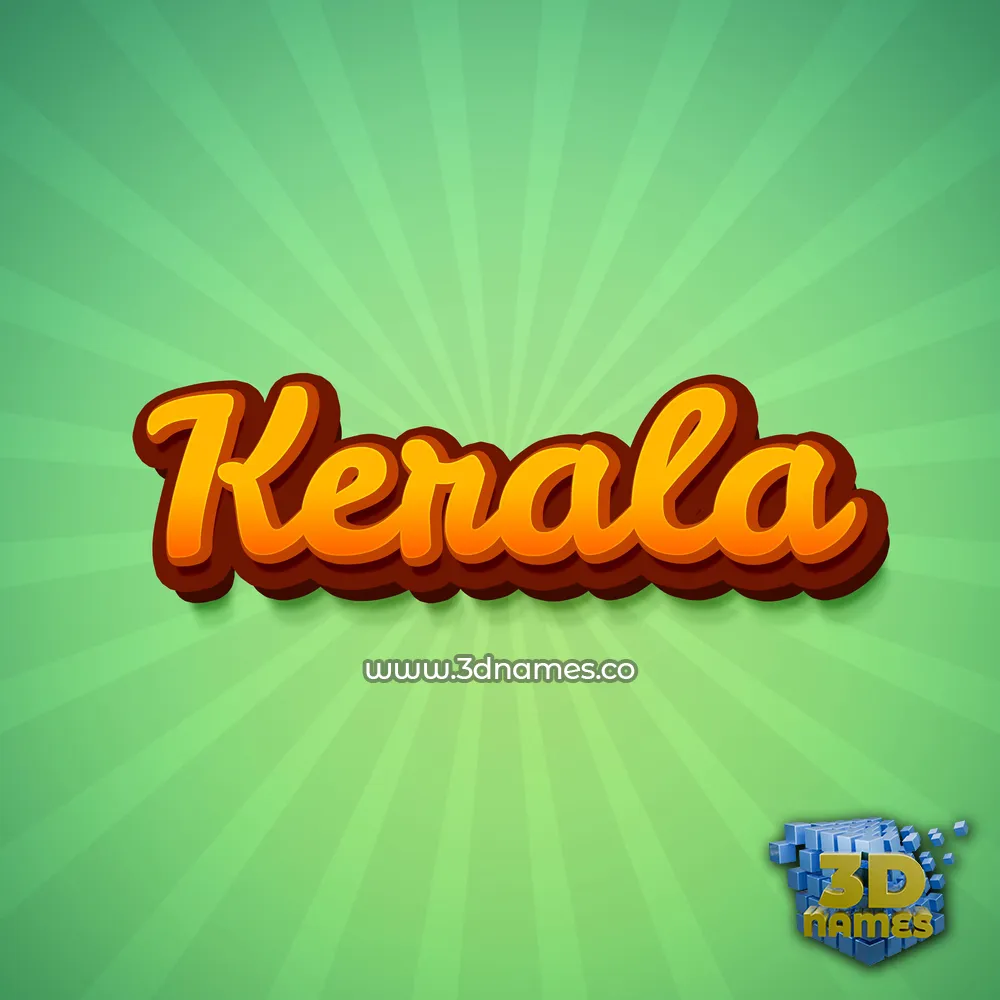 kerala in Green Rays style - 3D name wallpaper