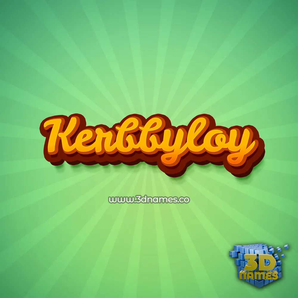 kerbbyloy in Green Rays style - 3D name wallpaper