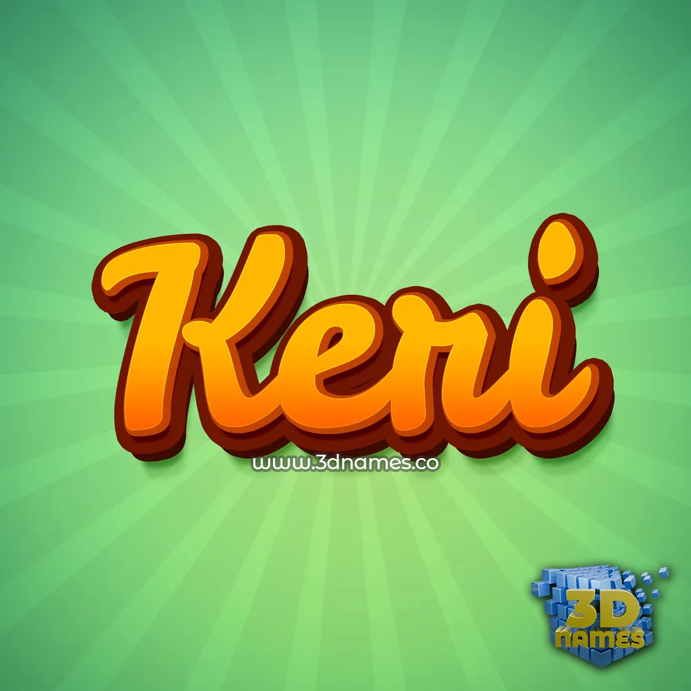 keri in Green Rays style - 3D name wallpaper