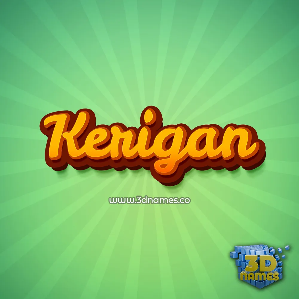 kerigan in Green Rays style - 3D name wallpaper