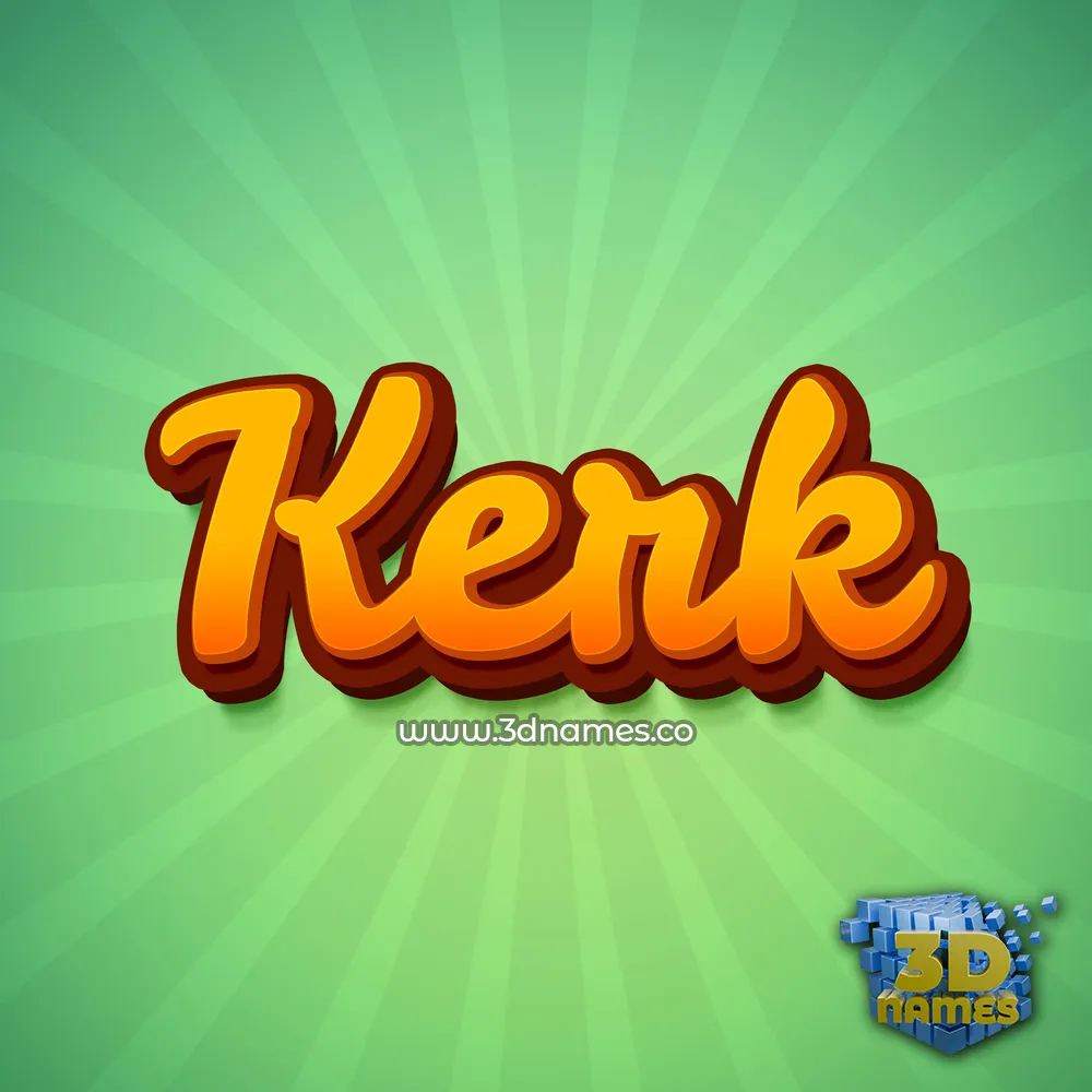 kerk in Green Rays style - 3D name wallpaper
