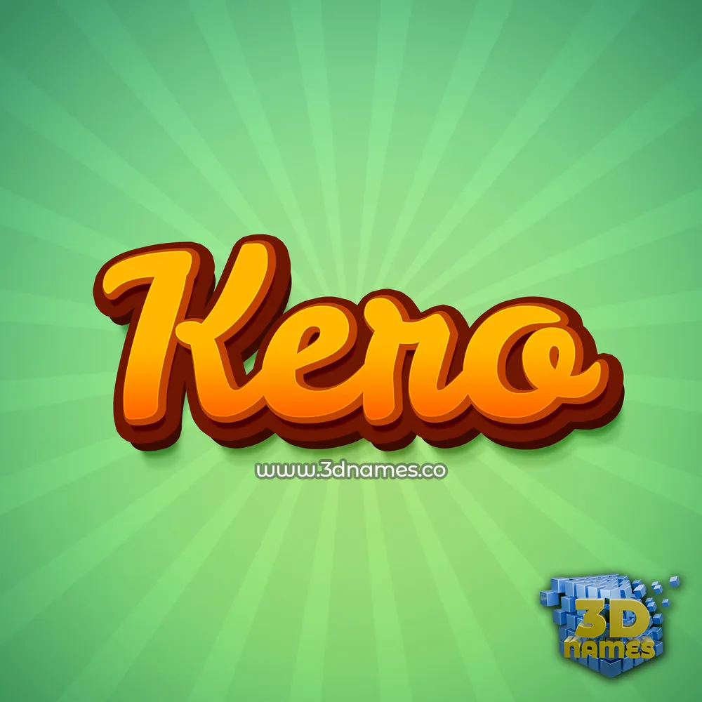 kero in Green Rays style - 3D name wallpaper