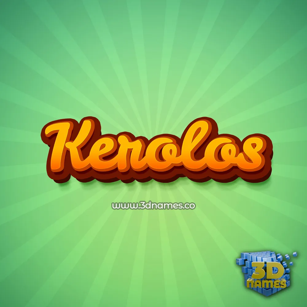 kerolos in Green Rays style - 3D name wallpaper