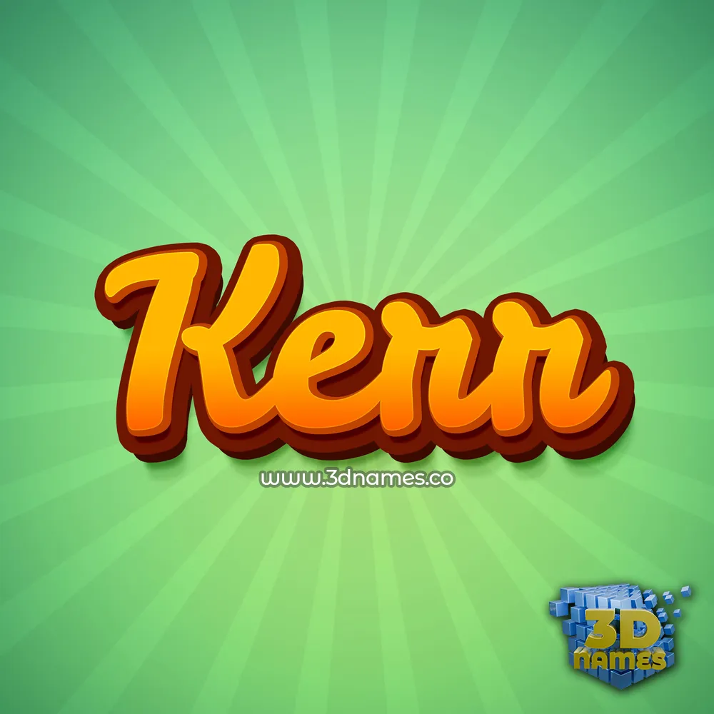 kerr in Green Rays style - 3D name wallpaper
