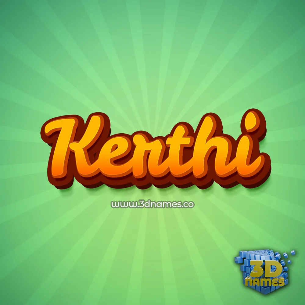 kerthi in Green Rays style - 3D name wallpaper