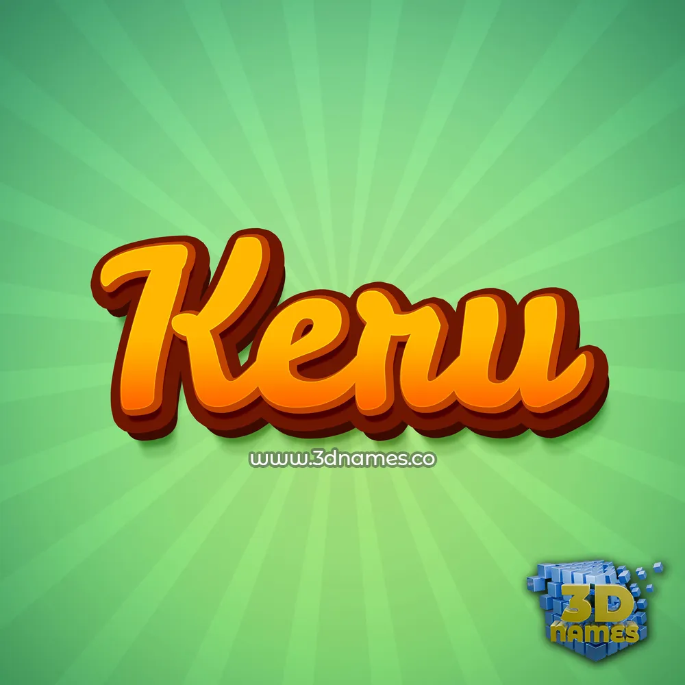 keru in Green Rays style - 3D name wallpaper