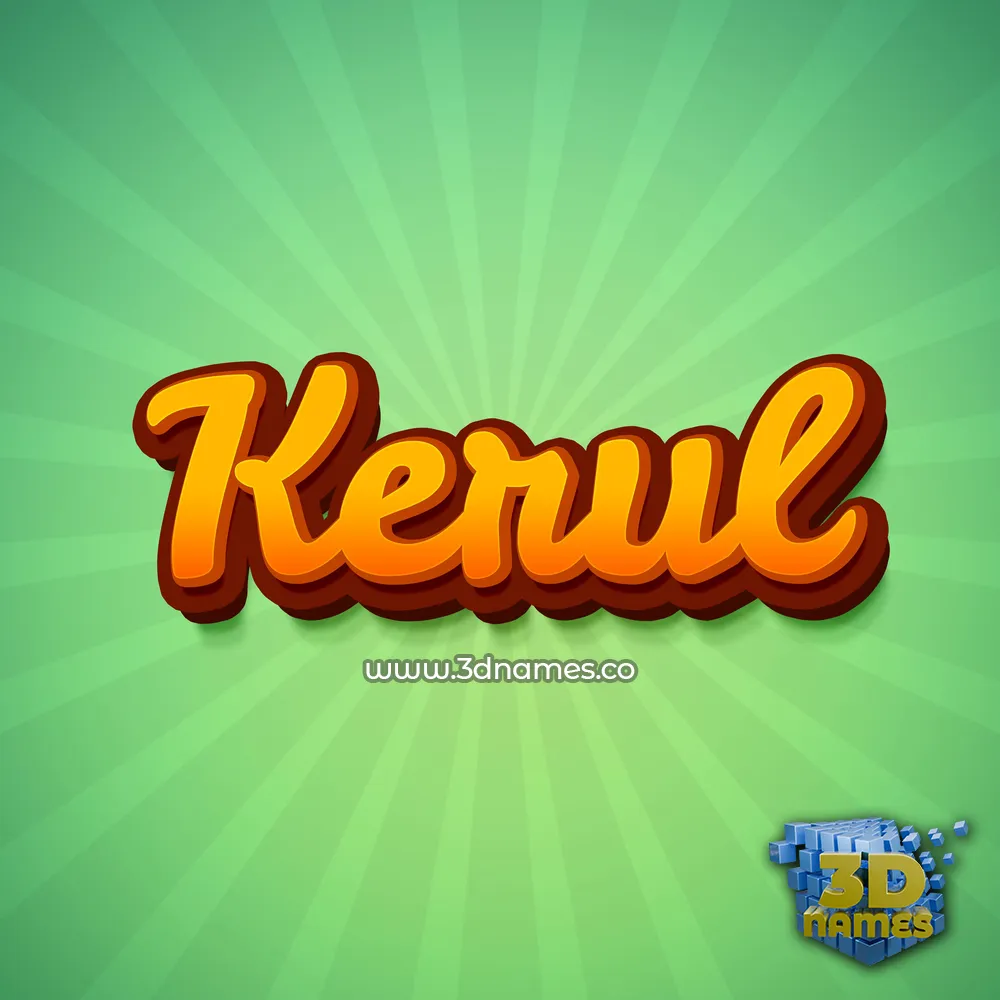 kerul in Green Rays style - 3D name wallpaper