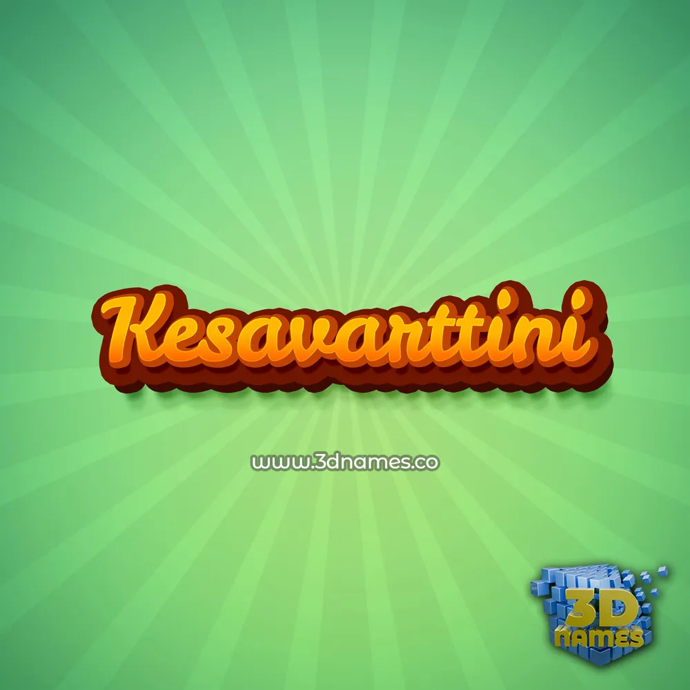 kesavarttini in Green Rays style - 3D name wallpaper