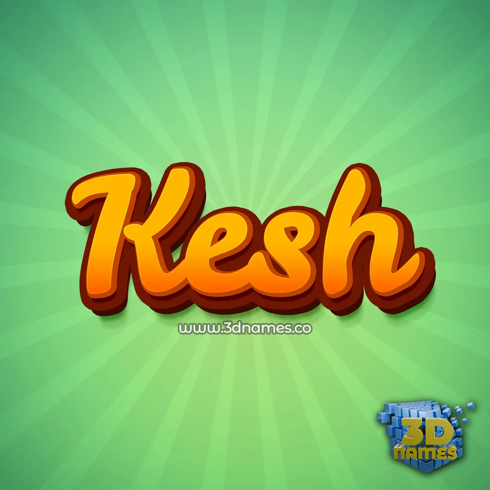 kesh in Green Rays style - 3D name wallpaper