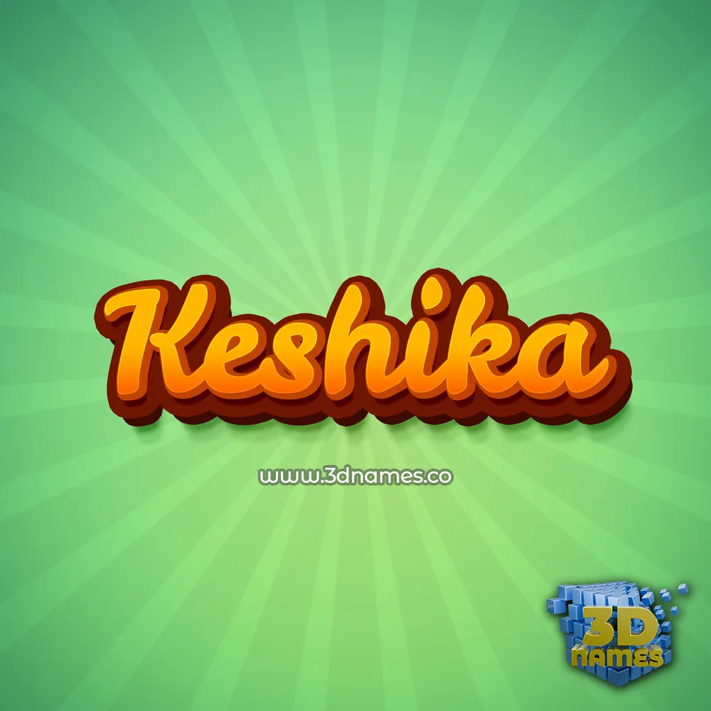 keshika in Green Rays style - 3D name wallpaper