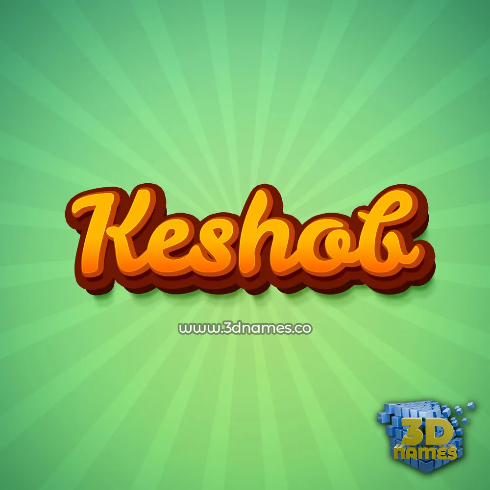 keshob in Green Rays style - 3D name wallpaper