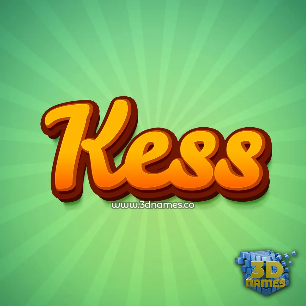 kess in Green Rays style - 3D name wallpaper