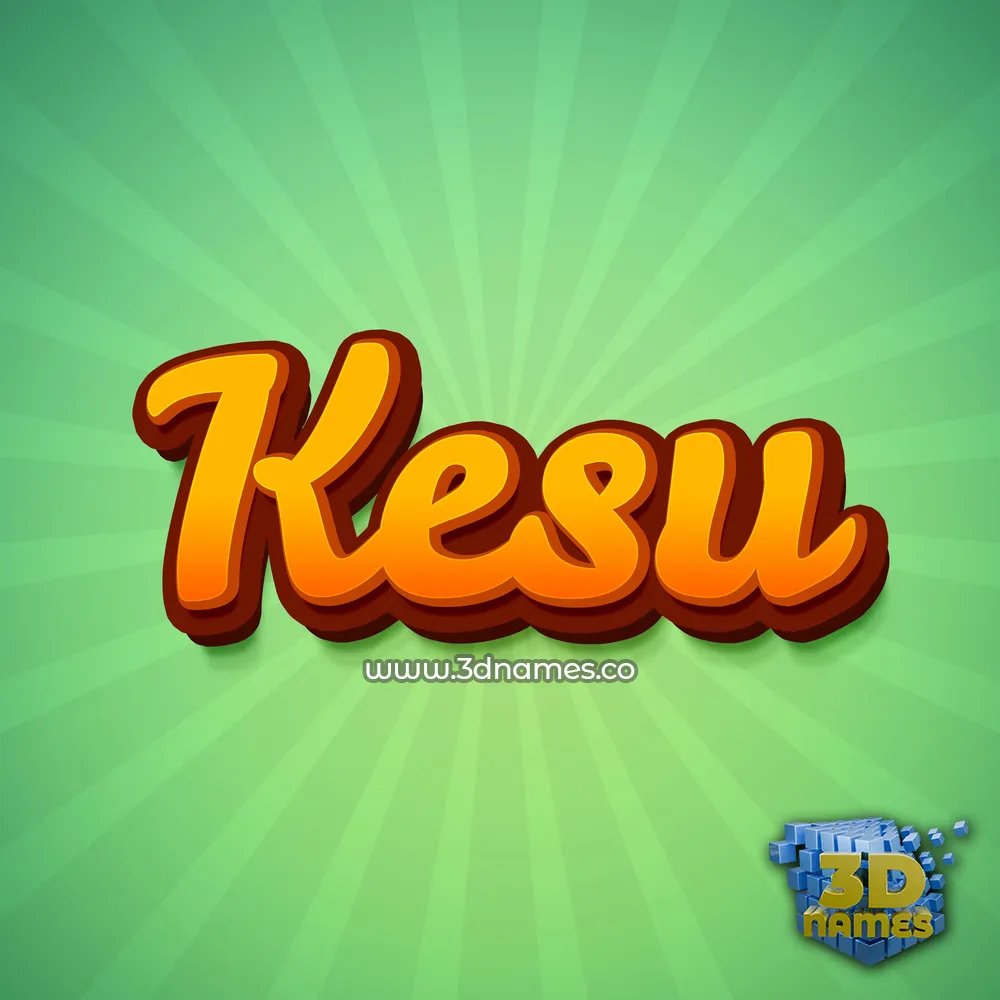 kesu in Green Rays style - 3D name wallpaper