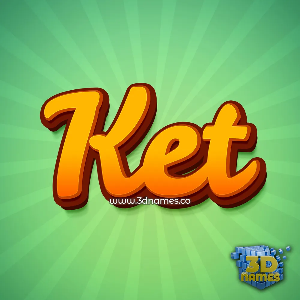 ket in Green Rays style - 3D name wallpaper
