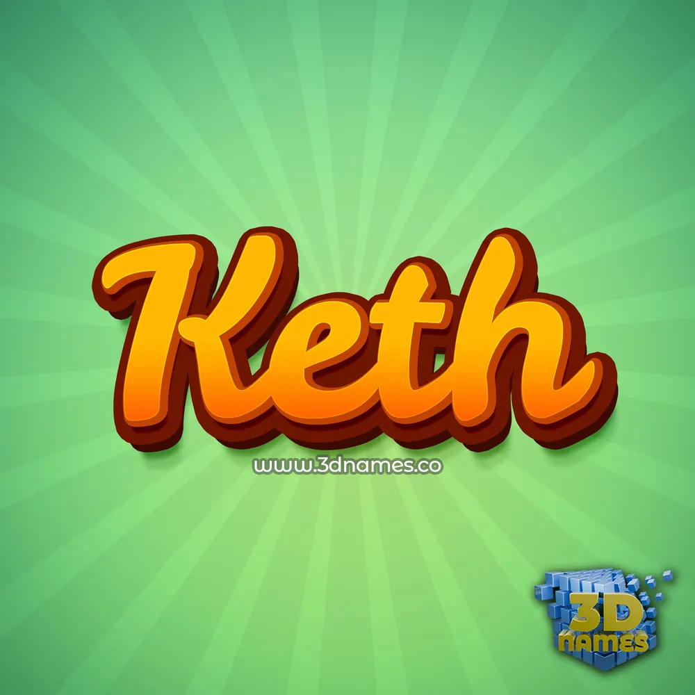 keth in Green Rays style - 3D name wallpaper