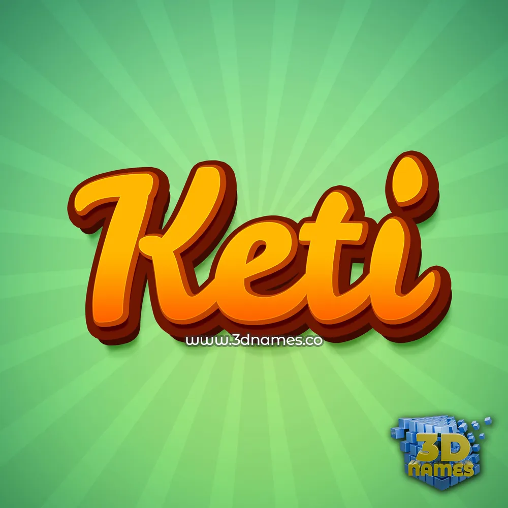 keti in Green Rays style - 3D name wallpaper