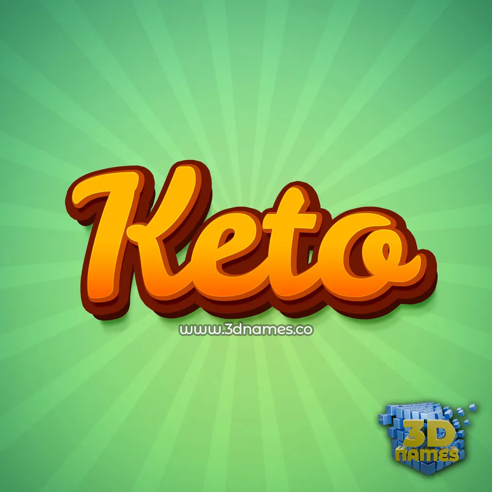keto in Green Rays style - 3D name wallpaper