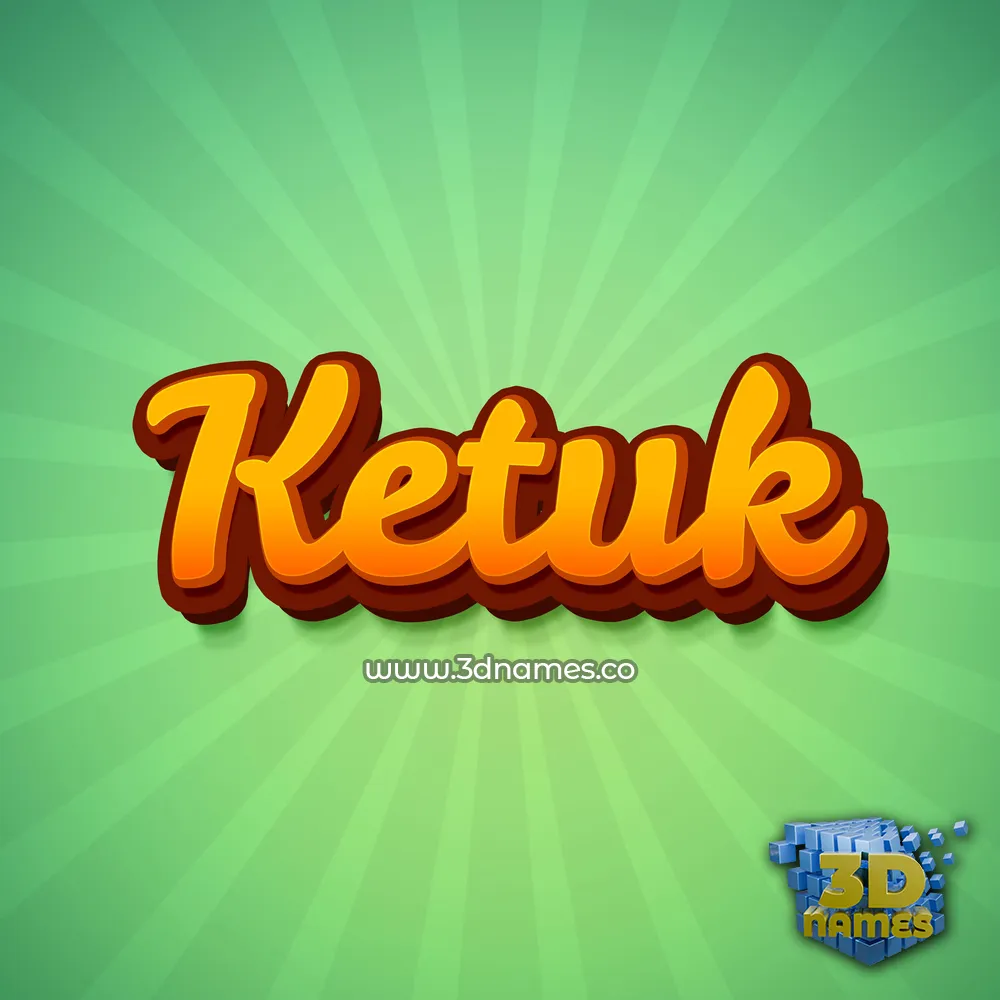 ketuk in Green Rays style - 3D name wallpaper