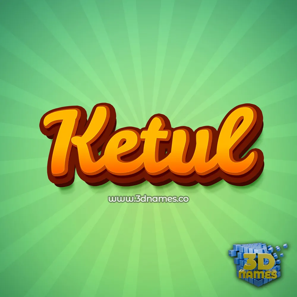 ketul in Green Rays style - 3D name wallpaper