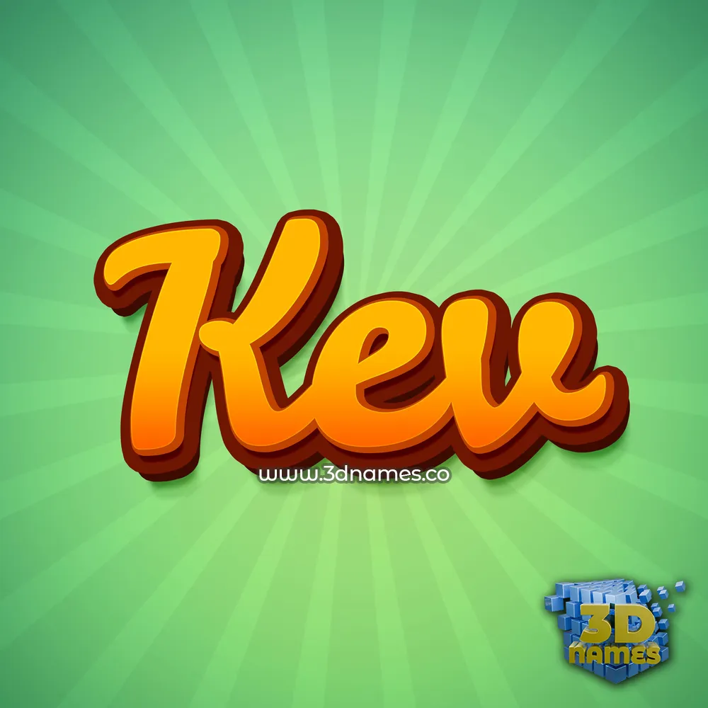 kev in Green Rays style - 3D name wallpaper
