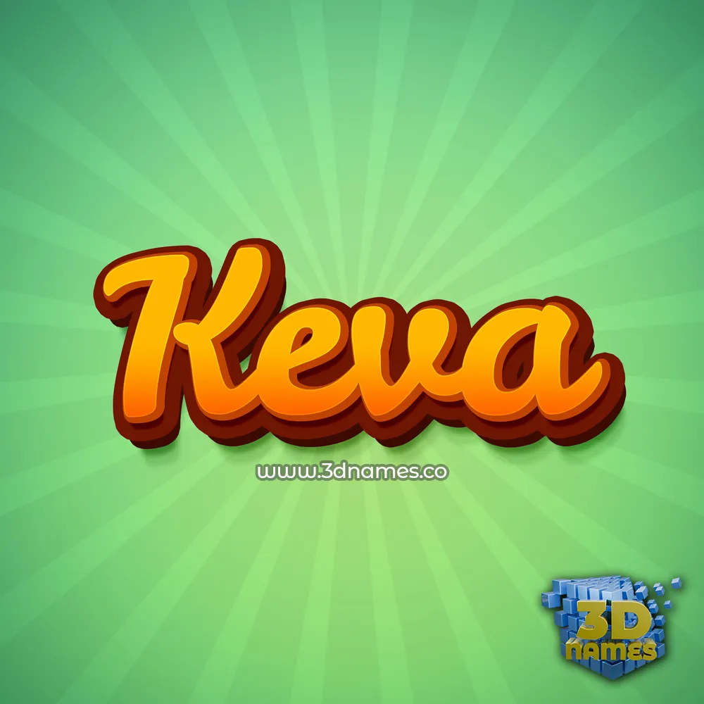 keva in Green Rays style - 3D name wallpaper