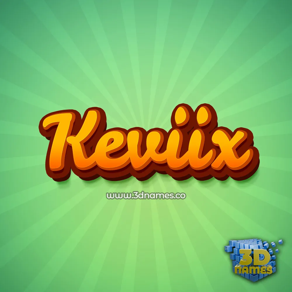 keviix in Green Rays style - 3D name wallpaper