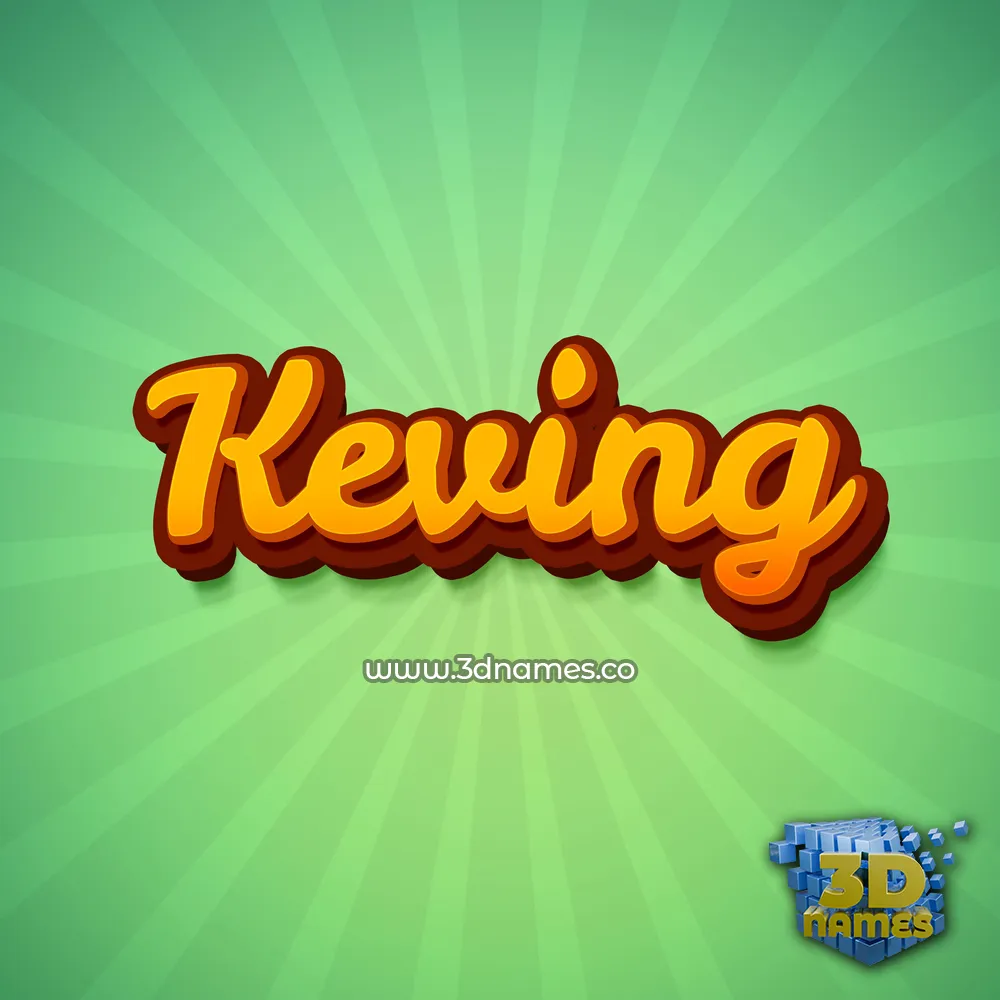 keving in Green Rays style - 3D name wallpaper