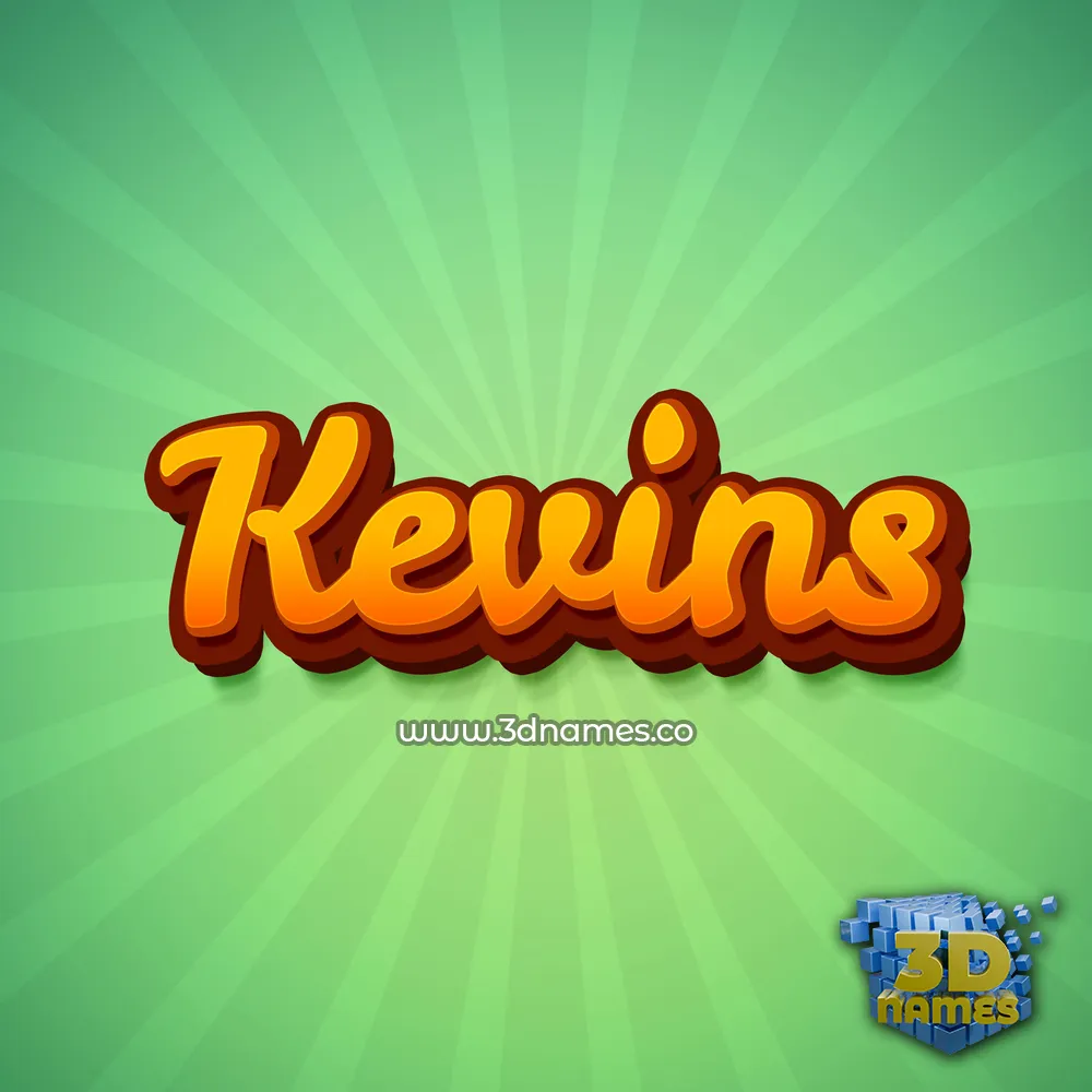 kevins in Green Rays style - 3D name wallpaper
