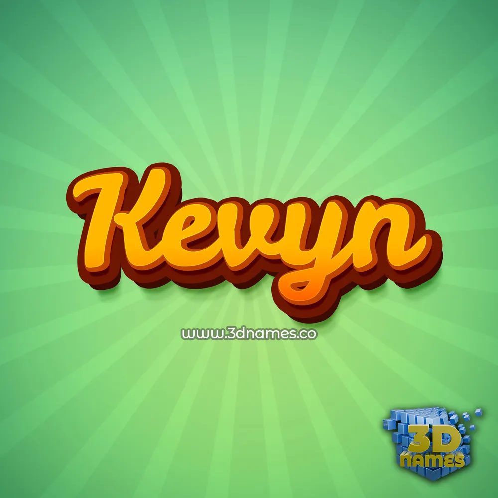 kevyn in Green Rays style - 3D name wallpaper