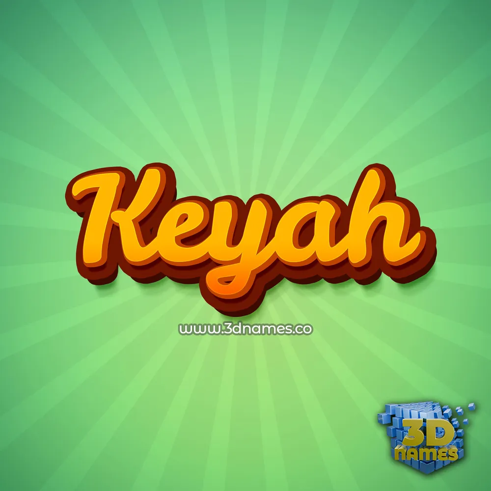 keyah in Green Rays style - 3D name wallpaper