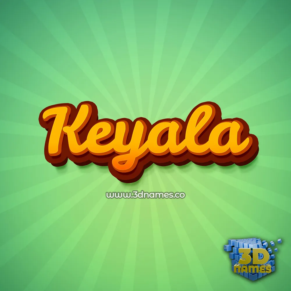 keyala in Green Rays style - 3D name wallpaper