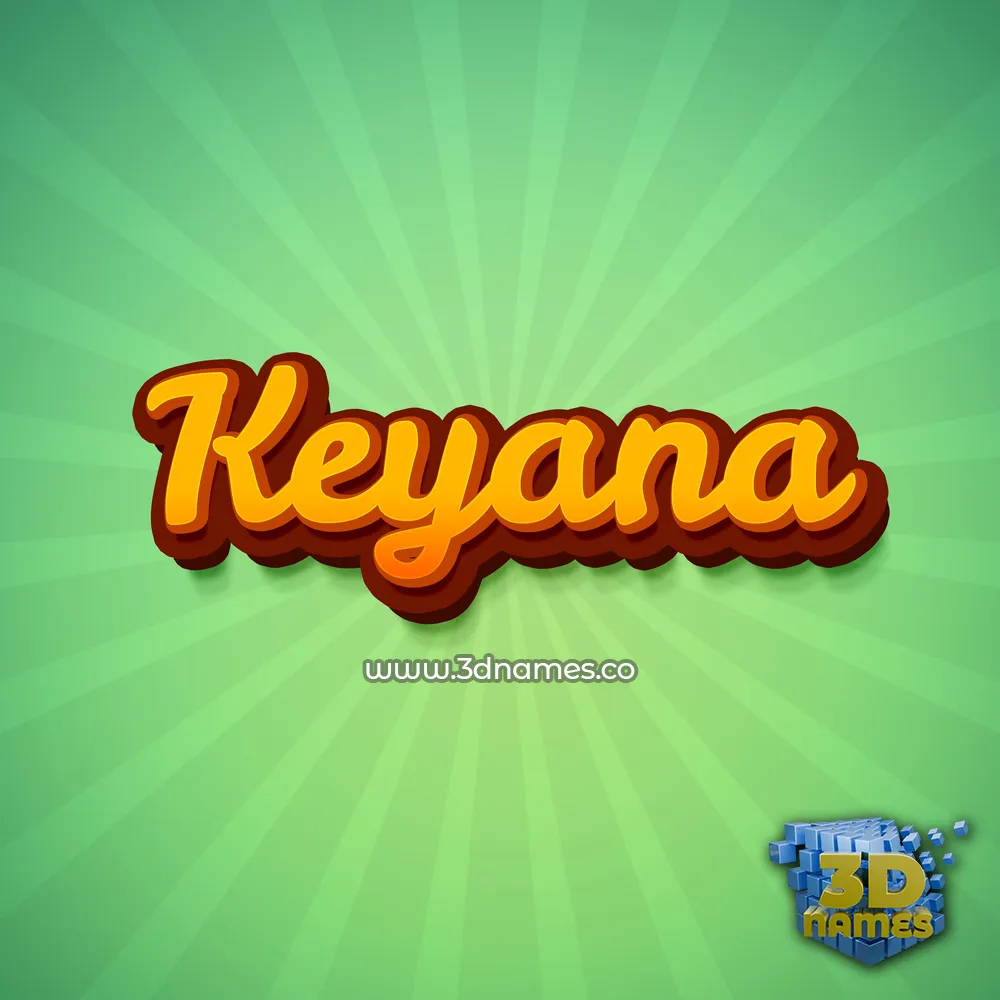 keyana in Green Rays style - 3D name wallpaper