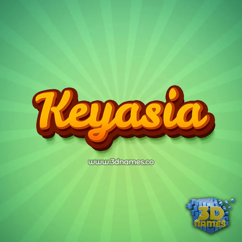 keyasia in Green Rays style - 3D name wallpaper