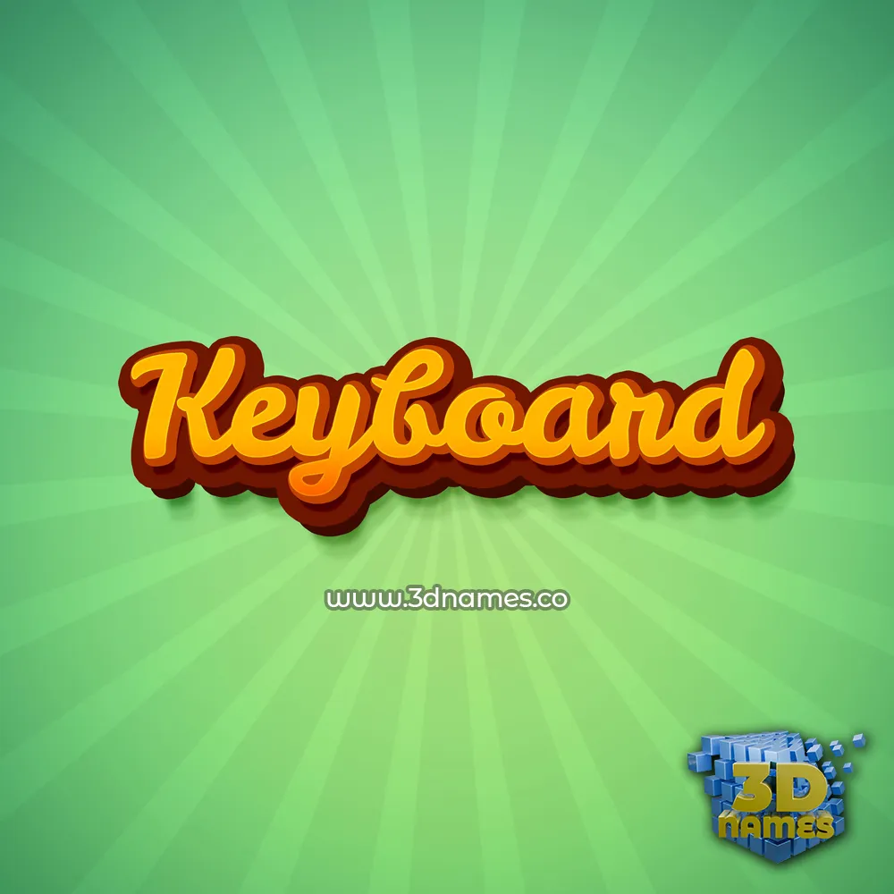 keyboard in Green Rays style - 3D name wallpaper