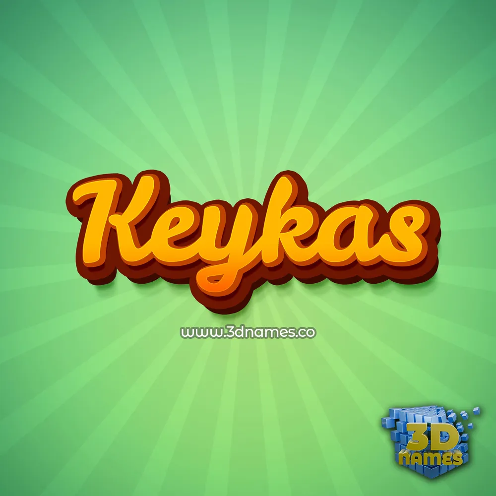 keykas in Green Rays style - 3D name wallpaper