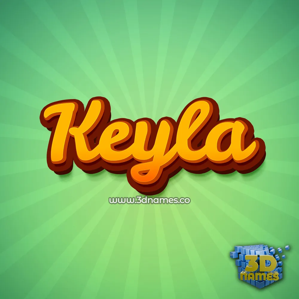 keyla in Green Rays style - 3D name wallpaper