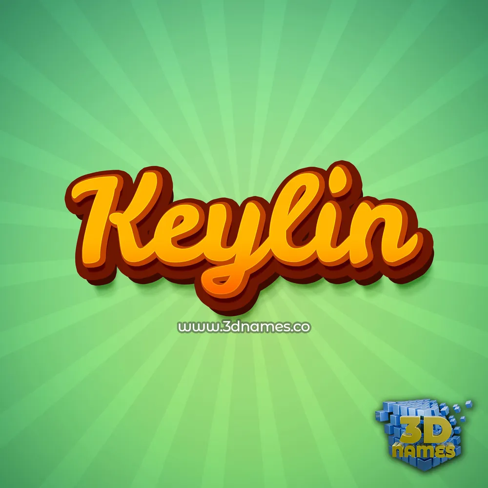 keylin in Green Rays style - 3D name wallpaper