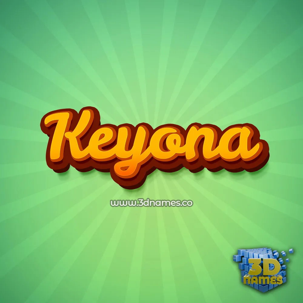 keyona in Green Rays style - 3D name wallpaper