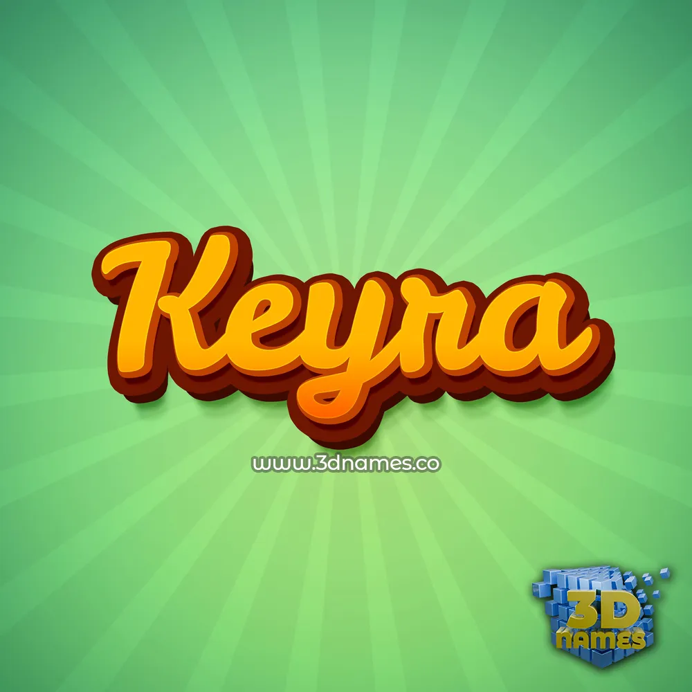 keyra in Green Rays style - 3D name wallpaper