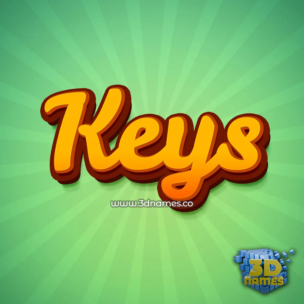 keys in Green Rays style - 3D name wallpaper