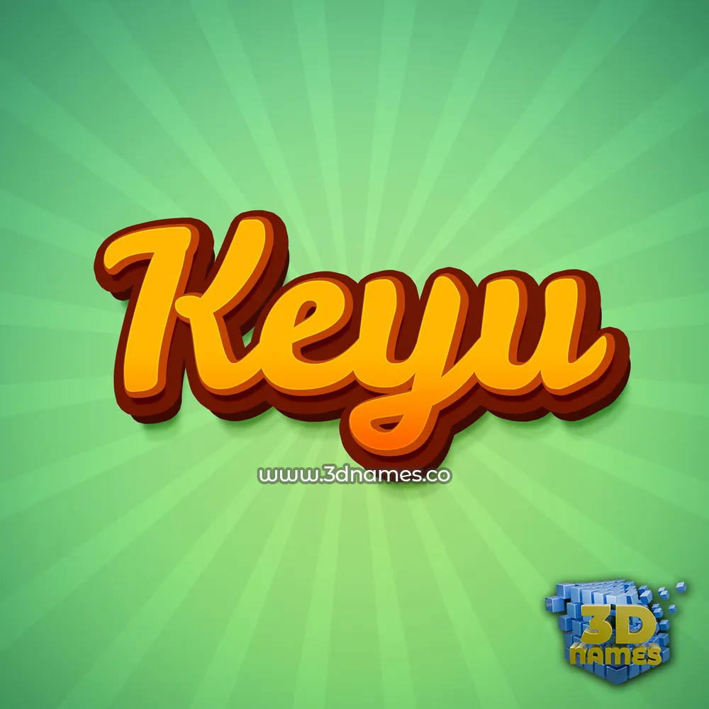 keyu in Green Rays style - 3D name wallpaper