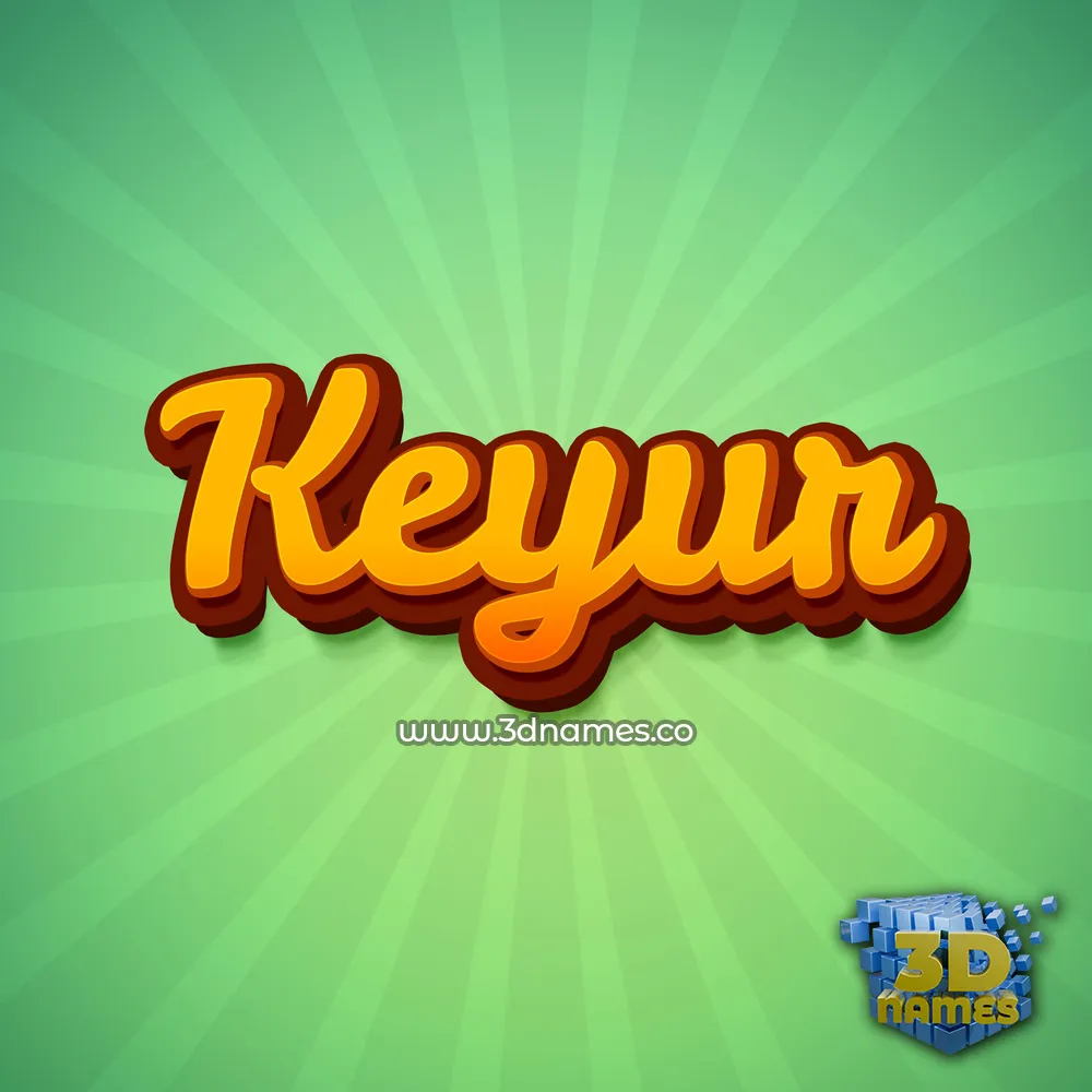 keyur in Green Rays style - 3D name wallpaper