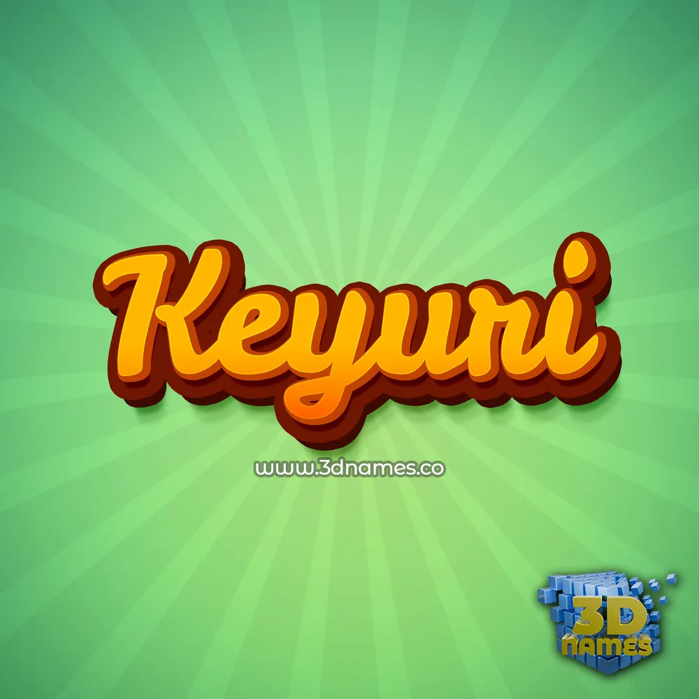 keyuri in Green Rays style - 3D name wallpaper