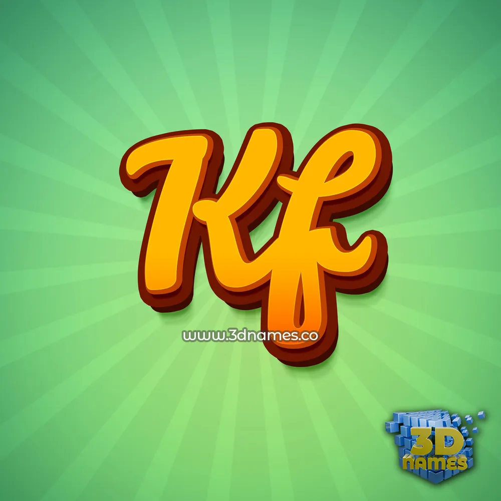 kf in Green Rays style - 3D name wallpaper