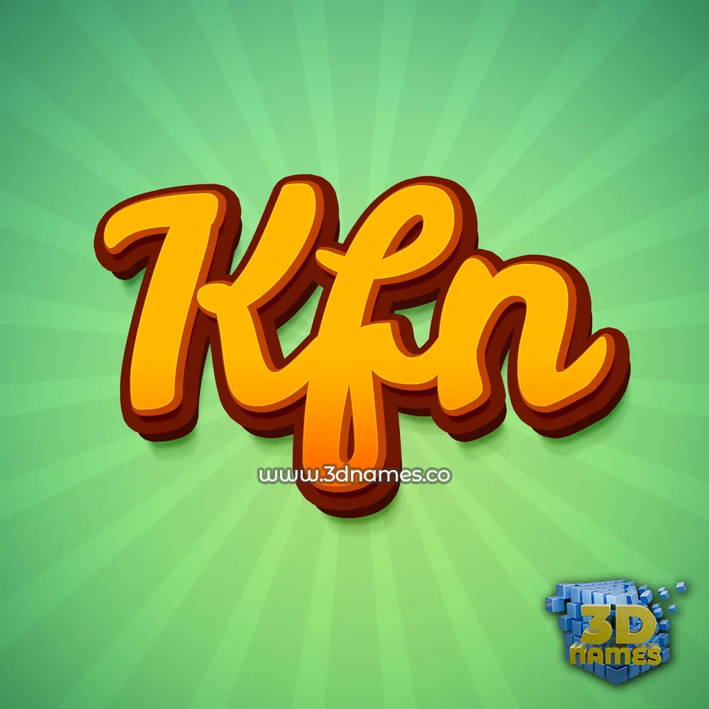 kfn in Green Rays style - 3D name wallpaper