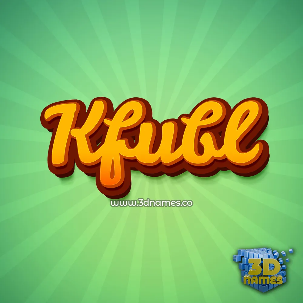 kfubl in Green Rays style - 3D name wallpaper