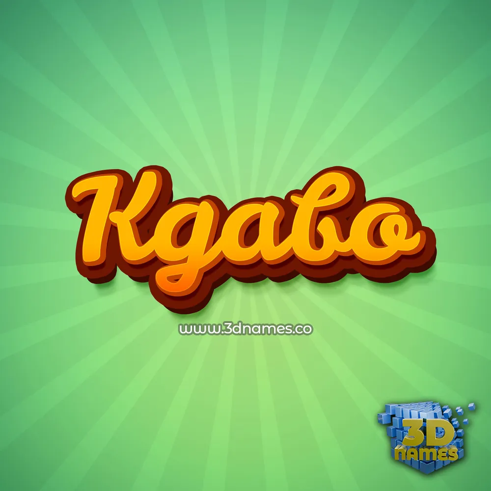 kgabo in Green Rays style - 3D name wallpaper