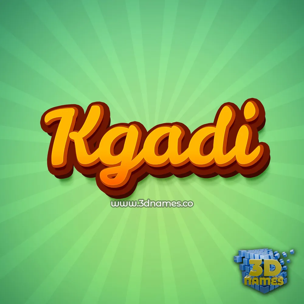 kgadi in Green Rays style - 3D name wallpaper
